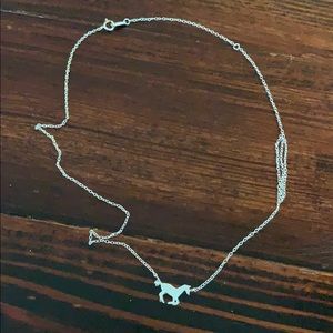 Sterling silver necklace with horse charm